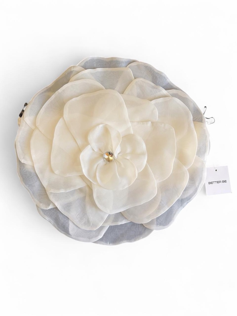 Better Be Cream Floral Layered Petal top with Gem